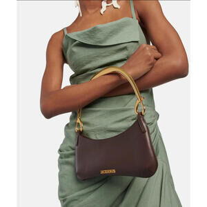 NEW JACQUEMUS LEATHER Le Bisou Mousquet Brown SHOULDER BAG PURSE AUTHENTIC